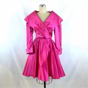 Vintage 80’s Jessica Howard Women’s Fuchsia Fit-and-Flare Dress